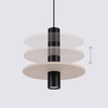 Lampa wisząca PELTA 1 czarna/beżowa