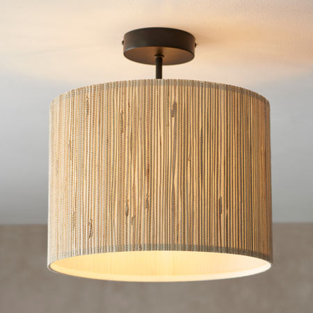 Lampa sufitowa Longshore – czarna / naturalna, 30 × 30 × 32 cm