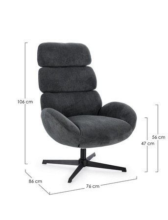 Fotel BIZZOTTO VIOLANTE obrotowy – czarny