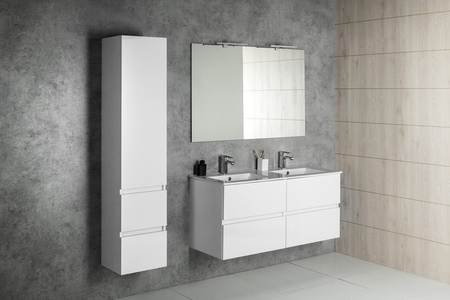 SLIM podwójna umywalka meblowa 120x46,5cm, biały