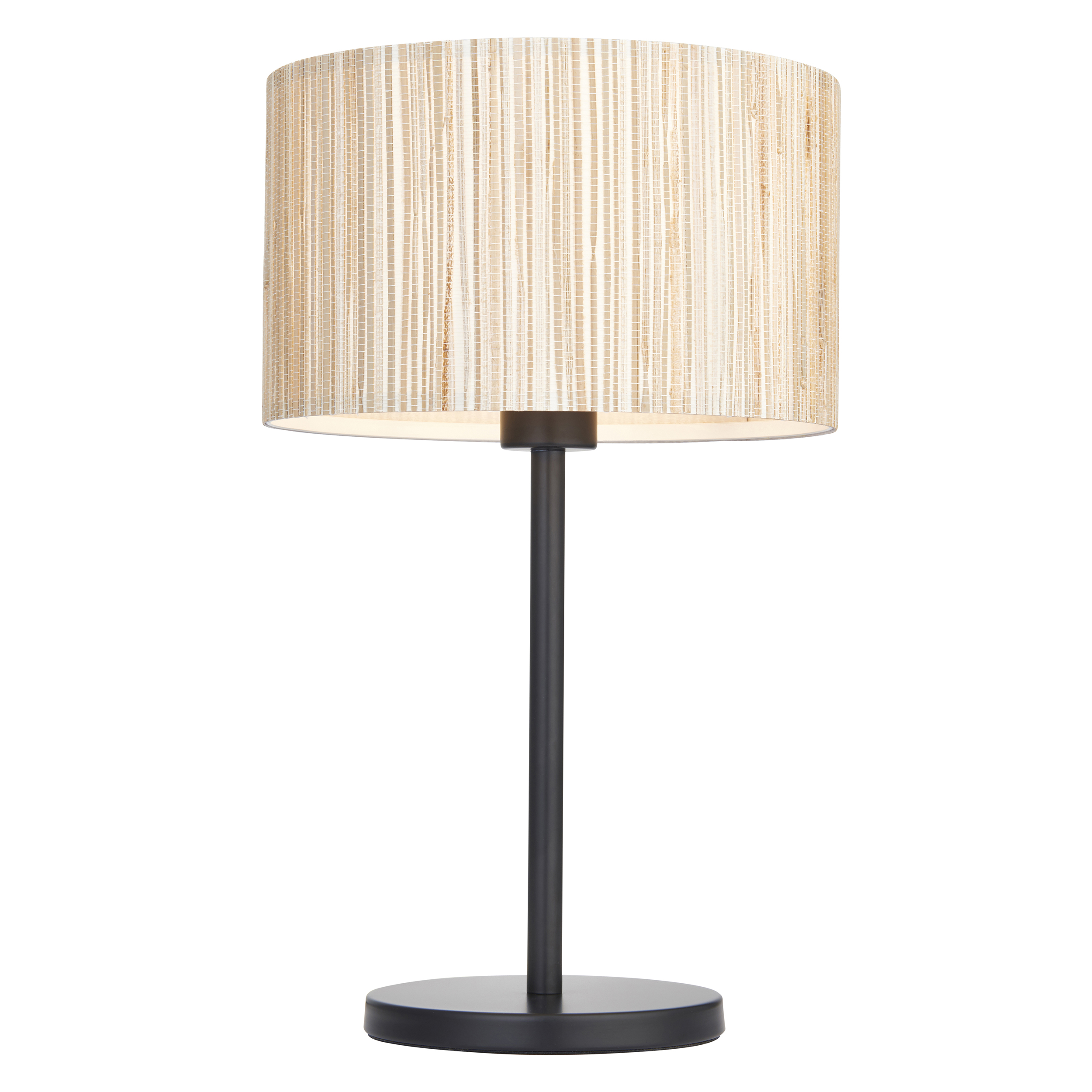 Lampa stołowa Longshore – czarna / naturalna, 24 × 24 × 41 cm