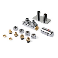 Zestaw zaworów Twins kątowy prawy Chrom