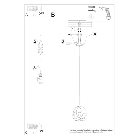 Lampa wisząca TULOS 1 czarna