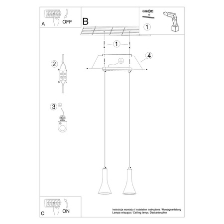 Lampa wisząca REA 2 beton