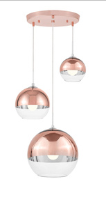 NOWOCZESNA LAMPA WISZĄCA RÓŻOWE ZŁOTO VERONI TRIO
