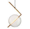 Lampa wisząca AMORE LED, 24 cm - złota z transparentnym kloszem