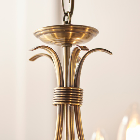 Bernice 5 Pendant Light Antique Brass