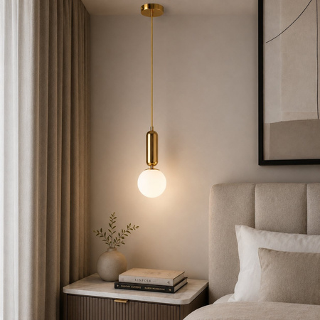 Lampa wisząca UNO złota połysk 20 cm
