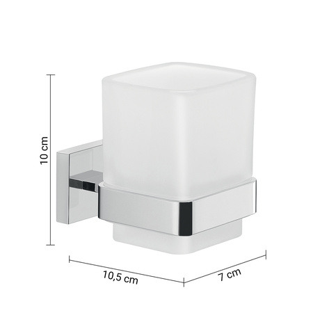 ELBA kubek, szkło mleczne, chrom
