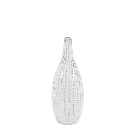 Lucia Beaded Vase White 150x150x390mm