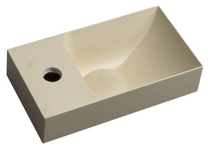 PICCOLINO umywalka betonowa, 30,8x17cm, bateria z lewej strony, żółty mat