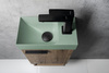 PICCOLINO umywalka betonowa, 30,8x17cm, bateria z prawej strony, zielony mat