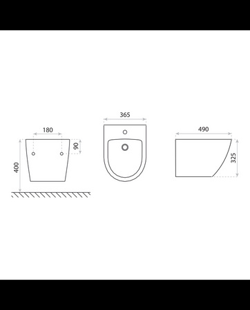 Bidet MEDEA podwieszany 49 cm Biały Połysk