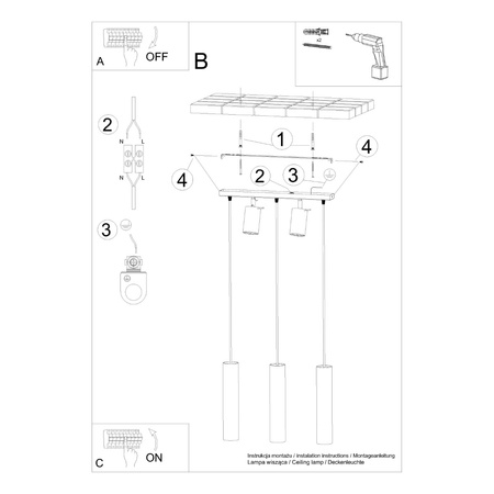 Lampa wisząca RING 3 biały