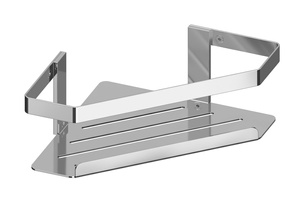 MYLINE półka narożna do kabiny prysznicowej, 214x90x214mm, stal nierdzewna polerowana