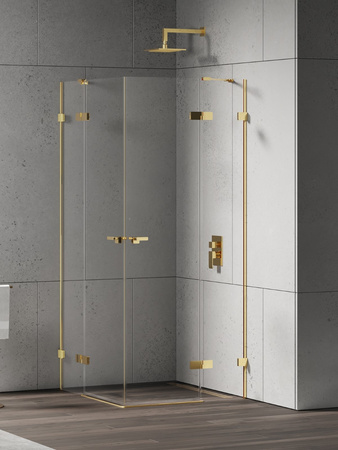 Kabina prysznicowa EVENTA GOLD SHINE 2D prostokątna 90x100x200 szkło czyste 8mm Active Shield 2.0