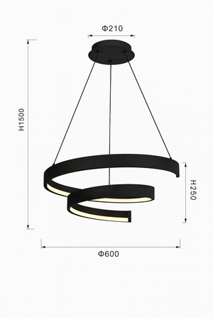 6032-0110 Lampa wisząca LED TOPPO czarna