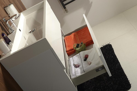 LARGO szafka umywalkowa, 99x50x41cm, biała połysk