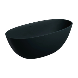 SHELL M+ wanna wolnostojąca z przelewem, 160 x 75 cm, black lava mat