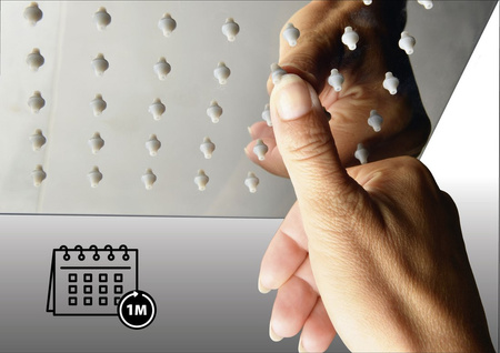 MOLA panel prysznicowy narożny z baterią termostatyczną 210x1300mm, biały