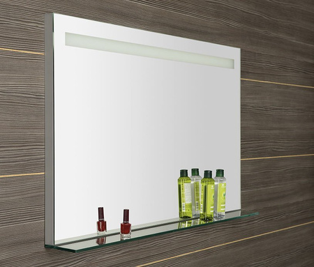 BRETO lustro z oświetleniem LED i półką 100x60,8cm