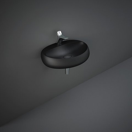 Cloud Umywalka podwieszana & nablatowa 65x44 cm z otworem na baterię CZARNY MAT