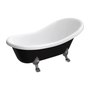 ATENA COMFORT M+ wanna wolnostojąca, 175 x 82 cm, biały/czarny połysk