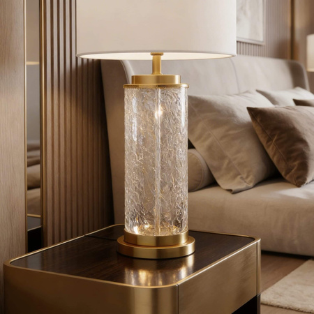 LAMPA NOCNA GLAMOUR BIAŁO-MOSIĘŻNA POSITANO