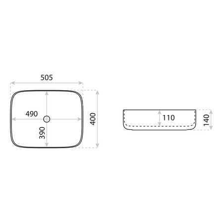 Umywalka nablatowa Galera Gold/White