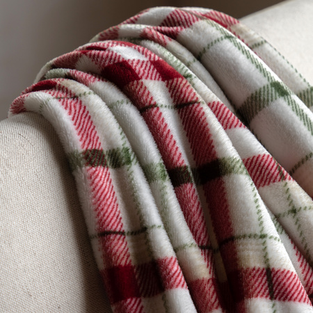 Heritage Check Rolled Fleece Red 1400x1800mm