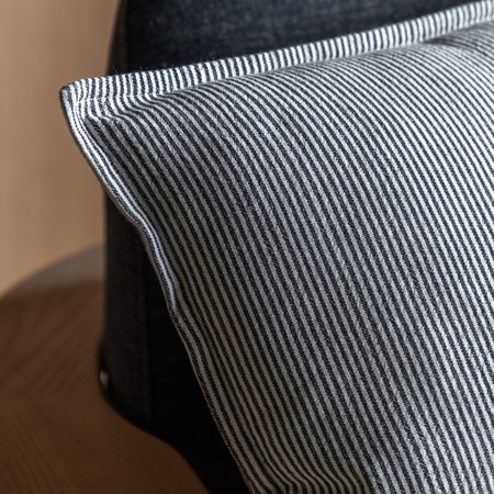 Windsor Woven Stripe Cushion Ink Blue 450x450mm