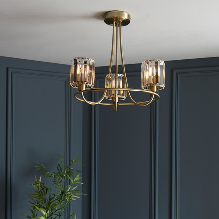 Berenice 3 Ceiling Light Antique Brass
