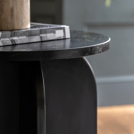 Amalfi Side Table Black 400x400x500mm