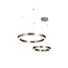Lampa wisząca CIRCLE 2 60+80 cm - LED, ring nikiel szczotkowany na 1 podsufitce