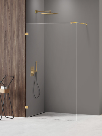 Kabina prysznicowa AVEXA XR GOLD SHINE walk-in U 100x200 szkło czyste 6mm Active Shield 2.0