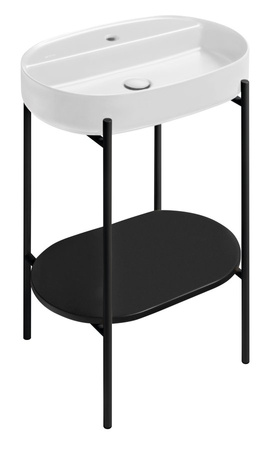 PUNO konsola z umywalką 600x860x396mm, czarny