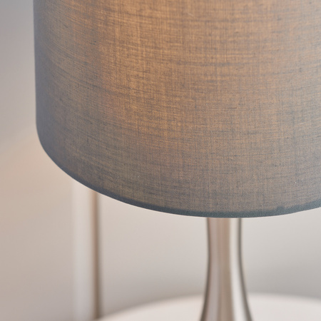 Piccadilly Table Lamp Nickel & Dark Grey