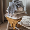 Moss Stitched Pom Pom Throw Ochre 1300x1700mm