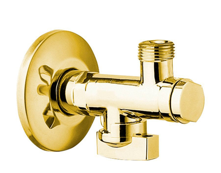 Zawór kątowy 1/2"x 3/8", złoto