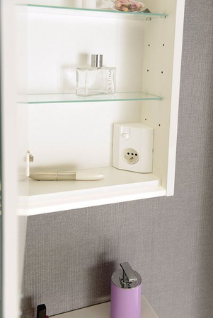 BATU szafka z lustrem 2x LED, 100x71x15cm, biały