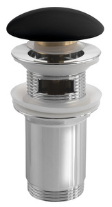 Korek umywalkowy 5/4“, klik-klak, grzybek ceramiczny, 10-50mm, czarny mat
