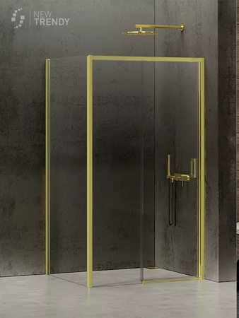 KABINA PRIME LIGHT GOLD PROSTOKĄTNA PRZYŚCIENNA L 140x80x200 CZYSTE 6mm ACTIVE SHIELD