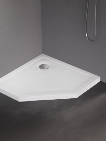 Brodzik MILD STONE akrylowy pięciokątny 90x90x4,5 biały