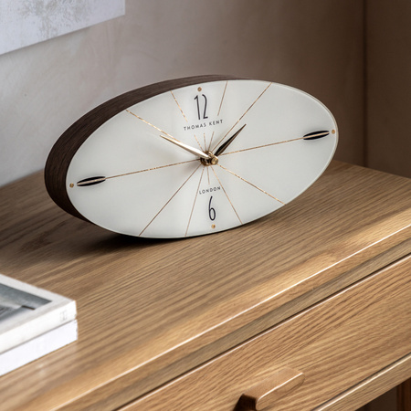 Greenwich Mantel Clock Dark Walnut 130x270x55mm