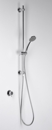 Uchwyt prysznicowy z odpływem wody, przesuwny, okrągły, 720mm, chrom