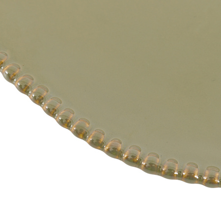 Organic Beaded Side Plate Olive (4pk) D220mm