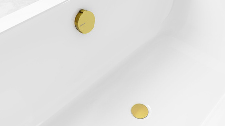Zestaw odpływowy z napełnianiem, długość 800mm, korek automatyczny 72mm, złoty