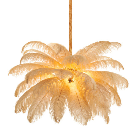 Lampa wisząca EMU 100 cm - pióra beżowe