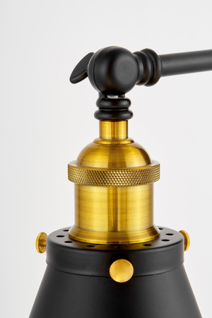 LAMPA ŚCIENNA KINKIET LOFTOWY CZARNY RUBI W1