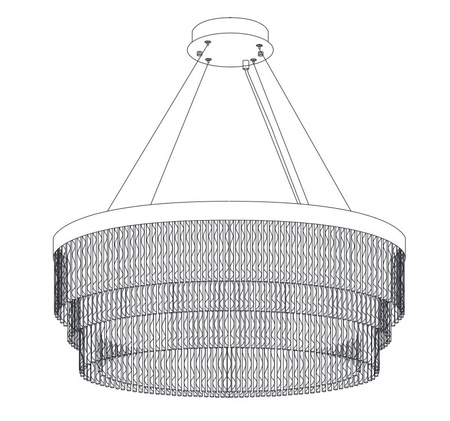 Lampa wisząca GLORIA  60 cm - żyrandol LED, kryształowo-złoty